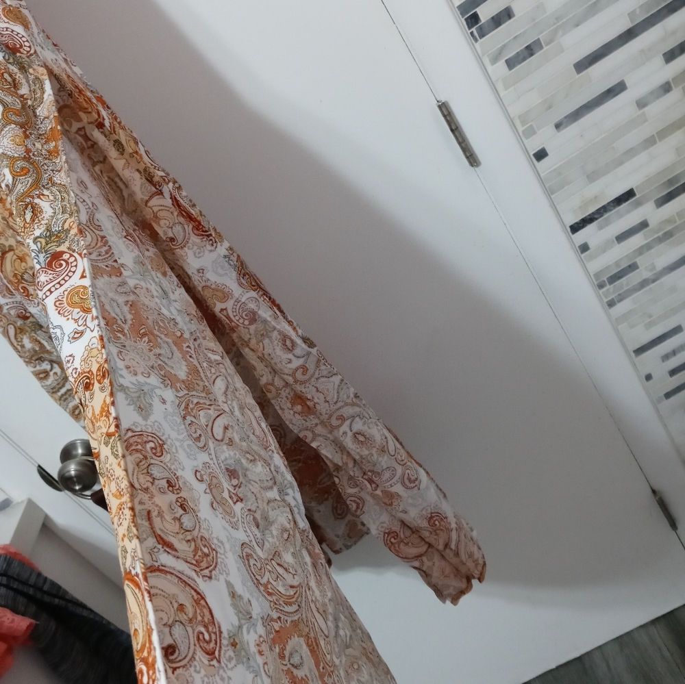Aakaa Orange and Cream Paisley Maxi Skirt - Picture 3 of 6